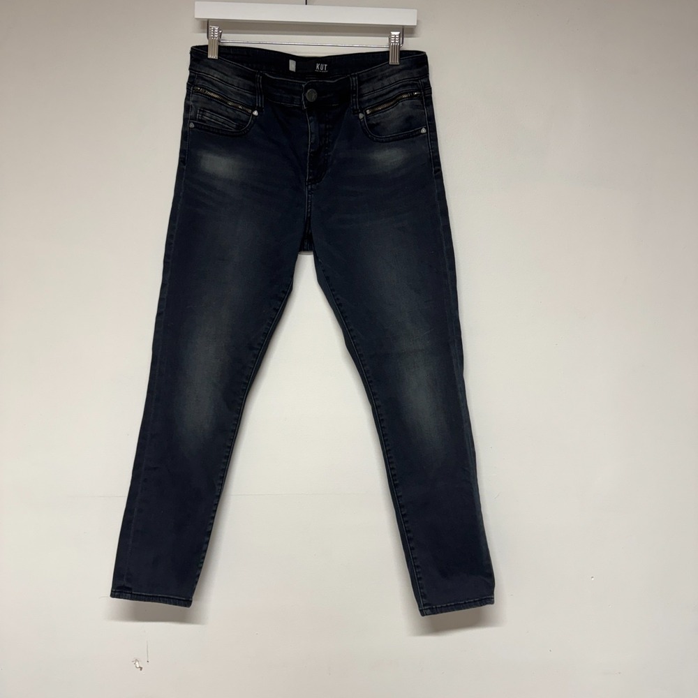 Kut From the Kloth Jeans Size 10 Womens Reese Ankle Skinny Zips Black